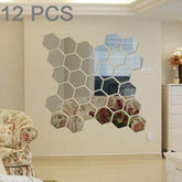 12 PCS 3D Hexagonal Mirror Wall Stickers Set, Size: 8*8cm, Size: 8*8cm(Silver), Size: 8*8cm (Black), Size: 8*8cm(Gold), Size: 8*8cm(Blue), Size: 8*8cm(Red)