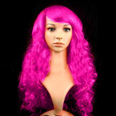 Colorful Wild-Curl Up Party Headwear Wavy Long PET Wigs For Female(Black)