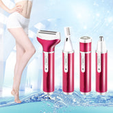 4 In 1 USB Rechargeable Vibrissa Eyebrows Trimmer Body Hair Denuding Machine Set with USB Cable, 4 In 1