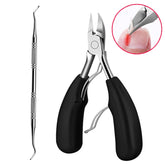 2 in 1 Nail Clipper for Paronychia Stainless Steel Olecranon Nail Nipper & Ingrown Nail Lifter, Nail Clipper + Ingrown Nail Lifter (Black), Nail Clipper + Ingrown Nail Lifter (Red)