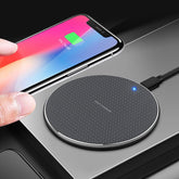 K8 15W Aluminum Alloy Round Desktop Wireless Charger with 1m Type-C Fast Charging Cable, UFO Design Silver, UFO Design Grey, K8