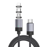 3 in 1 Fast Charging Magnetic Data Cable, Style: 1m Cable + 3 Magnetic Head, 3 in 1