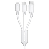 WK WDC-103 3A 3 In 1 8 Pin + Micro USB + Type-C / USB-C Fullspeed Pro Charging Data Cable, Length: 1.15m