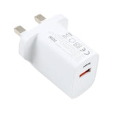 E087 20W USB-C / Type-C + USB Ports Fast Charging Travel Charger, UK Plug, UK Plug