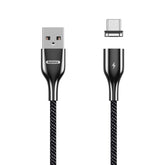 REMAX RC-158m 3A USB to Micro USB Interface Charging + Transmission Magnetic Attraction Polyester Two-color Braided Data Cable, Cable Length: 1m, Micro USB