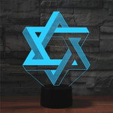 Pentagram Shape 3D Colorful LED Vision Light Table Lamp, 16 Colors Remote Control Version, 16 Colors Remote Control Version