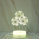 Three Footballs Shape Creative Crack Touch Dimming 3D Colorful Decorative Night Light, Three Footballs Shape