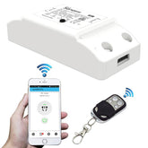 Sonoff 433MHz DIY WiFi Smart Wireless Remote Control Timer Module Power Switch with 4-keys Remote Control for Smart Home, Support iOS and Android, 433MHz with Remote Control