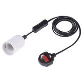 E27 Wire Cap Switch Lamp Holder Chandelier Power Socket with 1.8m Extension Cable, Big UK Plug, Big UK Plug, 1.8m