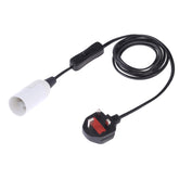 E14 Wire Cap Switch Lamp Holder Chandelier Power Socket with 1.8m Extension Cable, Big UK Plug, Big UK Plug, 1.8m