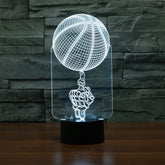 Basketball Black Base Creative 3D LED Decorative Night Light, 16 Color Remote Control Version, 16 Color Remote Control Version