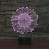 Sunflower Black Base Creative 3D LED Decorative Night Light, USB with Touch Button Version, USB with Touch Button Version