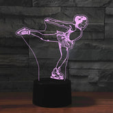 Ice Skating Black Base Creative 3D LED Decorative Night Light, Powered by USB and Battery, Powered by USB and Battery