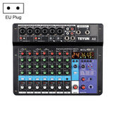 TEYUN NA8 8-channel Small Mixing Console Mobile Phone Sound Card Live Broadcast Computer Recording Console Processor, EU Plug, NA8 EU Plug