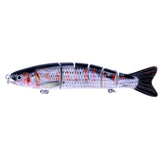HENGJIA JM026 6# 12.7cm 22g Multi-section Plastic Hard Baits Artificial Fishing Lures with Treble Hook, Random Color Delivery, JM026 6# 12.7cm