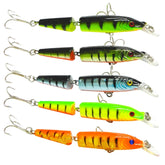 HENGJIA 5 PCS 10.5cm 9.6g 2-section Plastic Hard Baits Fishing Lures Set Tackle Baits, 10.5cm 9.6g