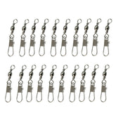 20pcs 8# 3.5cm Fishing Connectors Barrel Swivel with Safety Snap Ring, 20pcs 8# 3.5cm