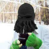 Amurleopard Unisex Barbarian Knit Beanie Octopus Tentacle Cap Winter Warm Face Mask Crochet Hat
