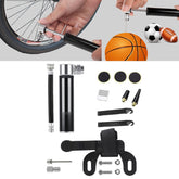 Manual Mini Portable Bicycle Aluminum Alloy Pump+ Glue-free Tire Patch + Fish-shaped Tire Lever, Inflator + Glue-free Tire Patch + Fish-shaped Tire Lever Black, Inflator + Glue-free Tire Patch + Fish-shaped Tire Lever Red