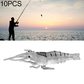 10 PCS 4cm Fishing Soft Bait Lures Popper Poper Baits, Transparent Shrimp, Artificial Shrimp, Luminous Shrimp, Pink Shrimp, Green Shrimp