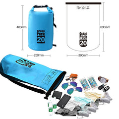 Outdoor Waterproof Double Shoulder Bag Dry Sack PVC Barrel Bag, Capacity: 20L, Capacity: 20L (Orange), Capacity: 20L (Pink), Capacity: 20L (Green), Capacity: 20L (Sky Blue), Capacity: 20L (Yellow), Capacity: 20L (Black), Capacity: 20L (Dark Blue)