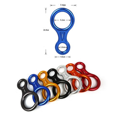 Climbing Rescue Figure 8 Descender Rappelling Gear Belay Device(Black), TP8601P (Black), TP8601P (Silver), TP8601P (Red), TP8601P (Blue), TP8601P (Gold), TP8601P (Orange), TP8601P (Dark Gray)