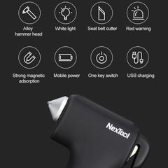 Original Xiaomi Youpin NexTool Natuo Multifunctional Survival Hammer with Emergency Lighting & Mobile Phone Charging, with Emergency Lighting