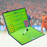 Foldable Football Coach Demonstration Board Magnetic Football Coach Board Clipboard Book Cover with Pen, Foldable Cover