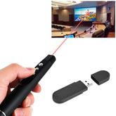 2.4GHz Wireless Laser PowerPoint Page Turning Pen Multimedia Wireless Presentation Projection Pen with USB Receiver, Remote Control Distance: 30m, 30m