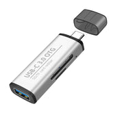 ADS-103 3 in 1 Type-C Male to USB 3.0 Female + SD / TF Card Slots OTG Adapter SD / TF Card Reader