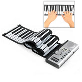 Datopal 61 Key Roll Up Soft Keyboard Piano MIDI, 61 Standard Keys White