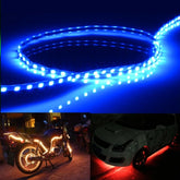 5 PCS Flow Style 45 LED 3528 SMD Waterproof Flexible Car Strip Light for Car Decoration, DC 12V, Length: 45cm, 45cm Dark Blue, 45cm Green, 45cm Ice Blue, 45cm Pink, 45cm Red, 45cm White, 45cm Yellow
