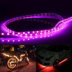 5 PCS Flow Style 45 LED 3528 SMD Waterproof Flexible Car Strip Light for Car Decoration, DC 12V, Length: 45cm, 45cm Pink, 45cm Red, 45cm White, 45cm Yellow, 45cm Dark Blue, 45cm Green, 45cm Ice Blue
