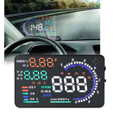 A8 5.5 inch Car OBDII HUD Warning System Vehicle-mounted Head Up Display Projector with LED, Support Fuel Consumption & Over Speed Alarm & Water Temperature & Fault Diagnosis, A8