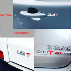 3D Universal Decal Chromed Metal Car Emblem Badge Sticker Car Trailer Gas Displacement Identification, Size: 8.5x2.5 cm, 3.0T, 1.6T, 1.8T, 2.0T, 2.5T, 2.8T