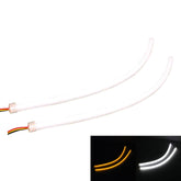 2 PCS 4.5W 270LM 6500K 597-577nm White + Yellow Wired LED Tube Daytime Running Light DRL Steering Lamp, DC12V, Lamp Length:45cm, 4.5W 270LM