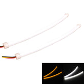 2 PCS 3W 180LM 6500K 597-577nm White + Yellow Wired LED Tube Daytime Running Light DRL Steering Lamp, DC12V, Lamp Length:30cm, 3W 180LM