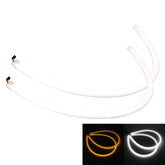 2 PCS 6W 360LM 6500K 597-577nm White + Yellow Wired LED Tube Daytime Running Light DRL Steering Lamp, DC12V, Lamp Length:60cm, 6W 360LM