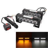 2 PCS 6 inch 6 LED 2 x 18W Car Flash Warning Light Yellow Change White Waterproof Emergency Light, DC 12V, Yellow Change White