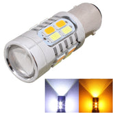 2PCS 1157/BAY15D 10W 700LM Yellow + White Light 20-LED SMD 5630 Car Brake Light Lamp Bulb, Constant Current, DC 12-24V, 1157
