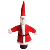 Christmas Dinner Table Santa Decoration Cloth Plush Champagne Wine Bottle Bags Sets, Santa Cloth