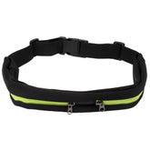 Sports Waterproof Elastic Waist Bag Two Pockets Fanny Pack Zip Pouch, Green, Sports+Orange, Blue, Sports+Black, Magenta