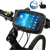 Bicycle Handlebar Mount Holder Waterproof / Sand-proof / Snow-proof / Dirt-proof Zipper Touch Bag, Suitable for Galaxy Note III / N9000 & Mega 6.3 / i9200, For Note III