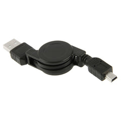 USB Retractable Data & Charger Cable for Motorola V3 / Mobile Phone / MP3 / MP4 / Digital Camera / GPS, Length: 10cm (Can be Extended to 80cm), Black, USB 2.0 to Mini 5 Pin, USB 1.1 to Mini 5 Pin