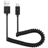 Micro USB Data Sync Charger Coiled Cable, Length: 27.5cm (can be extended up to 100cm)