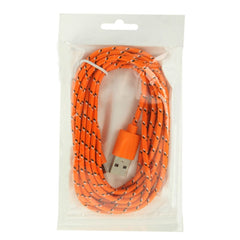 Nylon Netting Style Micro 5 Pin USB Data Transfer / Charge Cable, Length: 3m