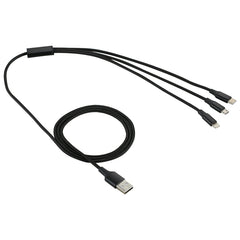 2A 1.2m 3 in 1 USB to 8 Pin & USB-C / Type-C & Micro USB Nylon Weave Charging Cable