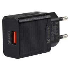 LZ-728 2 in 1 18W QC 3.0 USB Interface Travel Charger + USB to Micro USB Data Cable Set, EU Plug, Cable Length: 1m, with Micro USB Cable