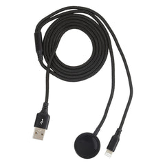 For iPhone / Apple Watch 2 In 1 8 Pin + Magnetic Charging Base Multi-function Charging Cable, Length: 1m, 2 In 1