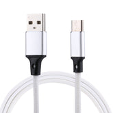 1m 2A Output USB to USB-C / Type-C Nylon Weave Style Data Sync Charging Cable, 2A White, 2A Black, 2A Pink, 2A Grey, 2A Red
